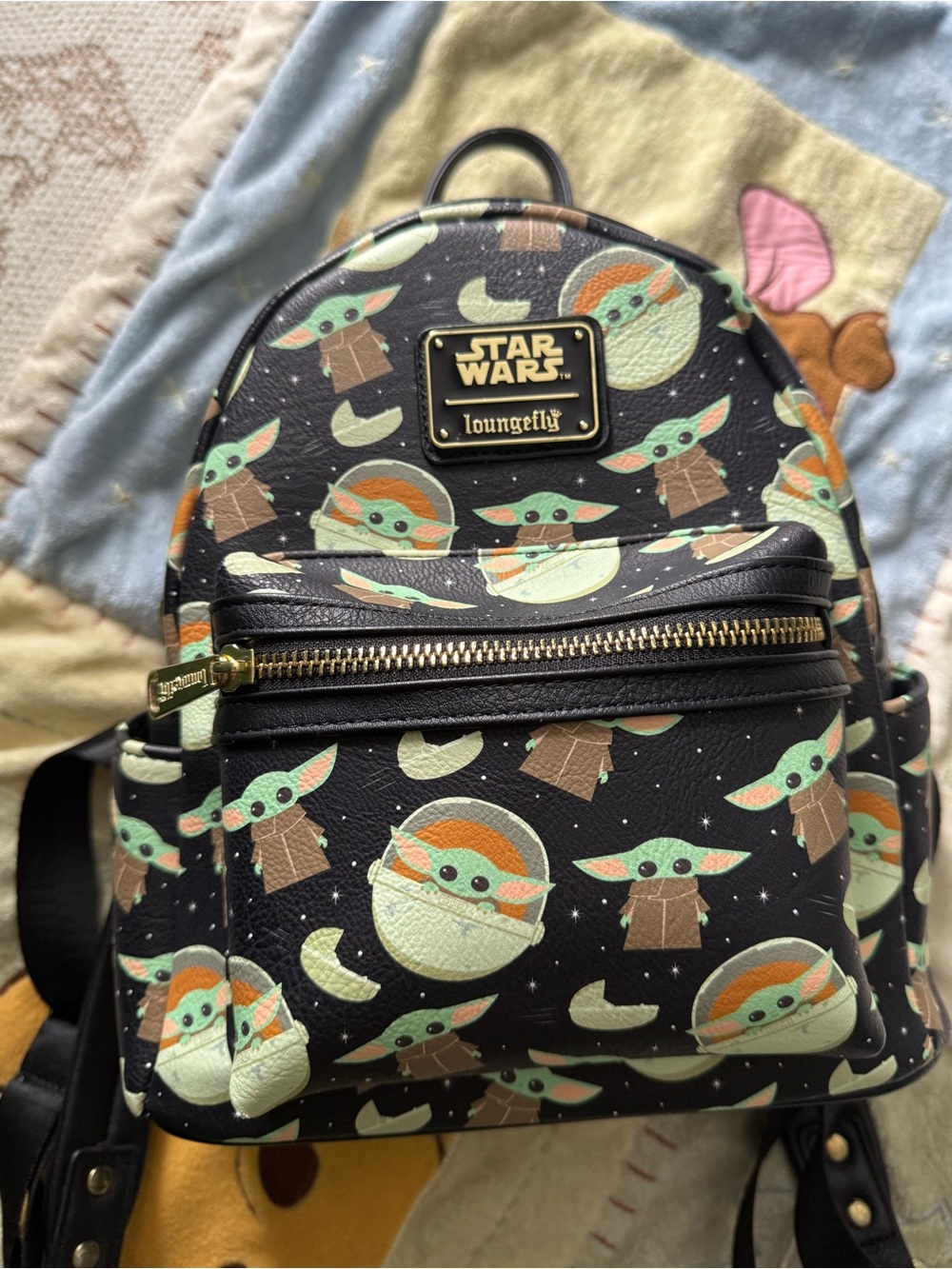 Baby Yoda backpack lounge fly